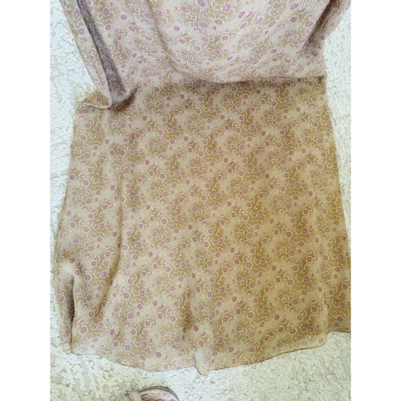 NWT Cynthia Howie Maggi Boutique Maxi Sheath Silk Dress Size 14 Tan Pink - Picture 12 of 12